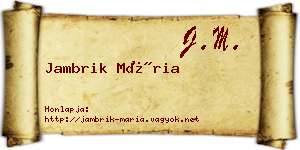 Jambrik Mária névjegykártya