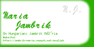 maria jambrik business card